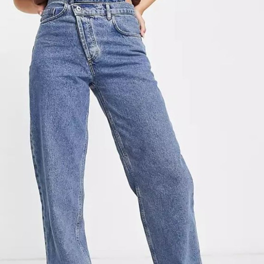 Never worn ASOS collusion crossover waist band jeans.